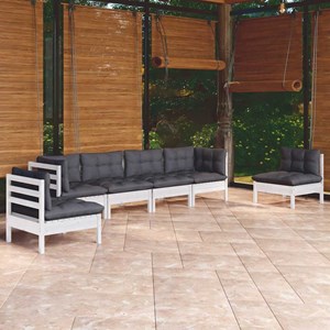 Maison exclusive - salon de jardin 6 pcs avec coussins bois de pin massif