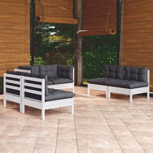 Maison exclusive - salon de jardin 6 pcs avec coussins bois de pin massif