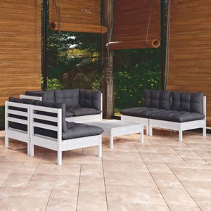 Maison exclusive - salon de jardin 7 pcs avec coussins bois de pin massif