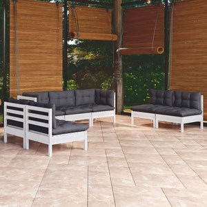 Maison exclusive - salon de jardin 7 pcs avec coussins bois de pin massif
