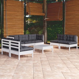 Maison exclusive - salon de jardin 8 pcs avec coussins bois de pin massif