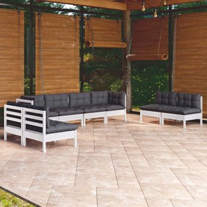 Maison exclusive - salon de jardin 8 pcs avec coussins bois de pin massif
