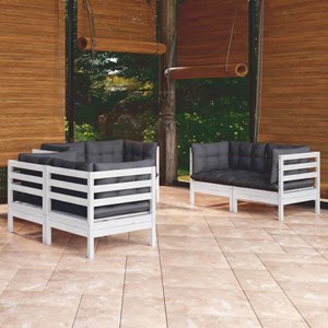 Maison exclusive - salon de jardin 6 pcs avec coussins bois de pin massif