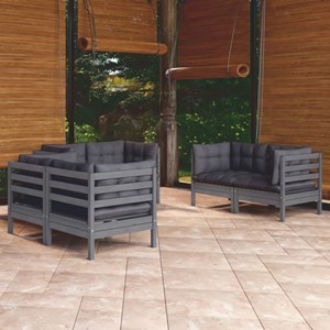 Maison exclusive - salon de jardin 6 pcs avec coussins bois de pin massif