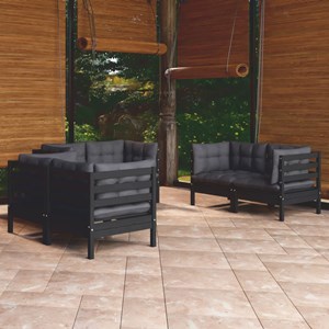 Maison exclusive - salon de jardin 6 pcs avec coussins bois de pin massif