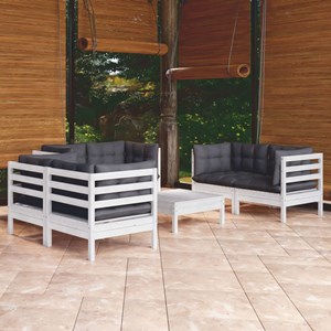 Maison exclusive - salon de jardin 7 pcs avec coussins bois de pin massif