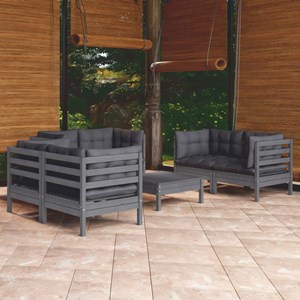 Maison exclusive - salon de jardin 7 pcs avec coussins bois de pin massif