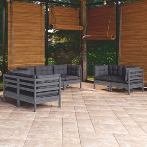 Maison exclusive - salon de jardin 7 pcs avec coussins bois de pin massif