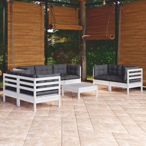 Maison exclusive - salon de jardin 8 pcs avec coussins bois de pin massif
