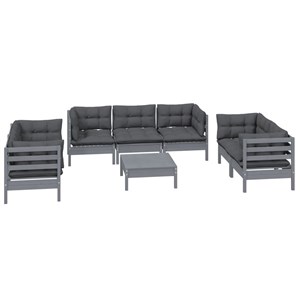 Maison exclusive - salon de jardin 8 pcs avec coussins bois de pin massif