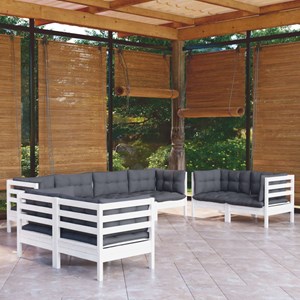 Maison exclusive - salon de jardin 8 pcs avec coussins bois de pin massif