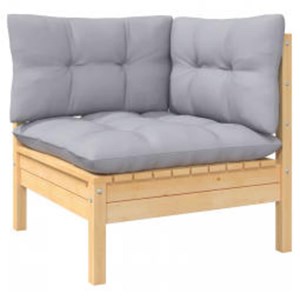 Maison exclusive - salon de jardin 4 pcs avec coussins gris bois de pin