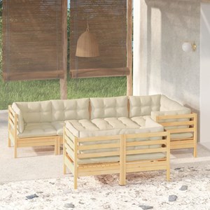 Maison exclusive - salon de jardin 7 pcs avec coussins crème bois de pin massif