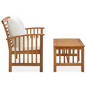 Maison exclusive - salon de jardin 2 pcs avec coussins bois d'acacia solide