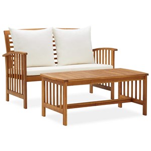 Maison exclusive - salon de jardin 2 pcs avec coussins bois d'acacia solide