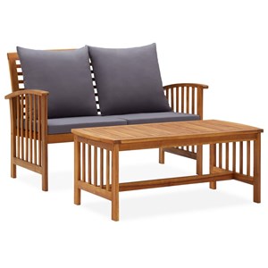 Maison exclusive - salon de jardin 2 pcs avec coussins bois d'acacia solide