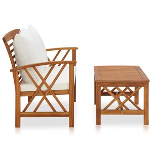 Maison exclusive - salon de jardin 2 pcs avec coussins bois d'acacia solide