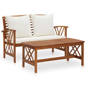 Maison exclusive - salon de jardin 2 pcs avec coussins bois d'acacia solide