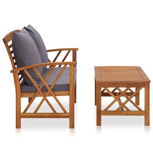 Maison exclusive - salon de jardin 2 pcs avec coussins bois d'acacia solide