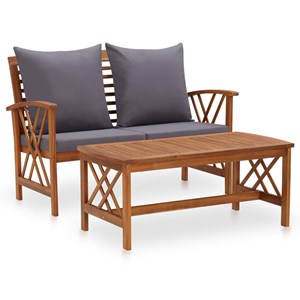Maison exclusive - salon de jardin 2 pcs avec coussins bois d'acacia solide