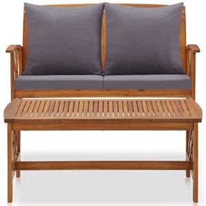 Maison exclusive - salon de jardin 2 pcs avec coussins bois d'acacia solide