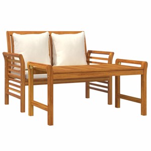 Maison exclusive - salon de jardin avec coussins blanc crème 2 pcs bois massif
