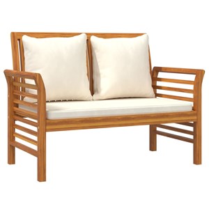 Maison exclusive - salon de jardin avec coussins blanc crème 2 pcs bois massif