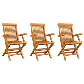 Maison exclusive - chaises de jardin lot de 3 bois de teck massif