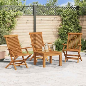 Maison exclusive - chaises de jardin lot de 3 bois de teck massif