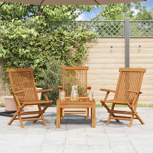 Maison exclusive - chaises de jardin lot de 3 bois de teck massif