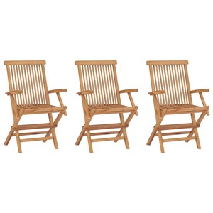 Maison exclusive - chaises de jardin pliables lot de 3 bois de teck massif
