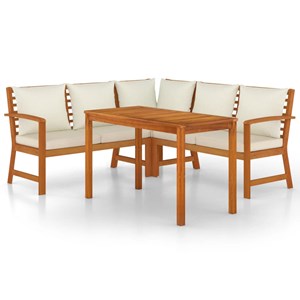 Maison exclusive - ensemble à manger de jardin 4 pcs coussins bois acacia