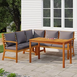 Maison exclusive - ensemble à manger de jardin 4 pcs coussins bois acacia