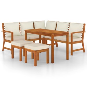 Maison exclusive - ensemble à manger de jardin 6 pcs avec coussins bois d'acacia