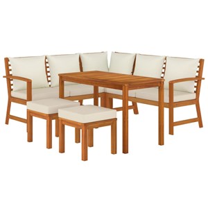 Maison exclusive - ensemble à manger de jardin 6 pcs avec coussins bois d'acacia