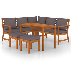 Maison exclusive - ensemble à manger de jardin 6 pcs avec coussins bois d'acacia