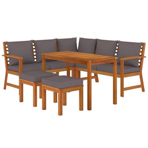 Maison exclusive - ensemble à manger de jardin 6 pcs avec coussins bois d'acacia