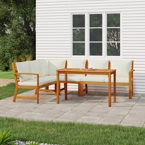 Maison exclusive - ensemble à manger de jardin coussins 5 pcs bois acacia