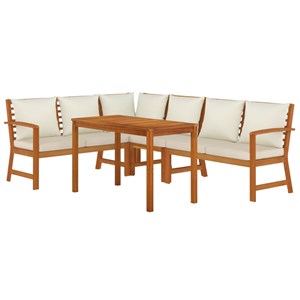 Maison exclusive - ensemble à manger de jardin coussins 5 pcs bois acacia
