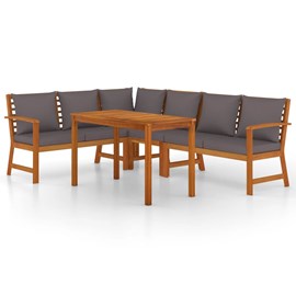 Maison exclusive - ensemble à manger de jardin coussins 5 pcs bois acacia