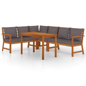 Maison exclusive - ensemble à manger de jardin coussins 5 pcs bois acacia