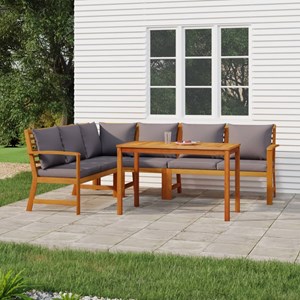 Maison exclusive - ensemble à manger de jardin coussins 5 pcs bois acacia