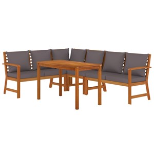 Maison exclusive - ensemble à manger de jardin coussins 5 pcs bois acacia