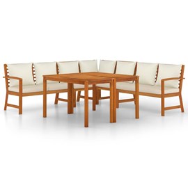 Maison exclusive - ensemble à manger de jardin coussins 7 pcs bois acacia