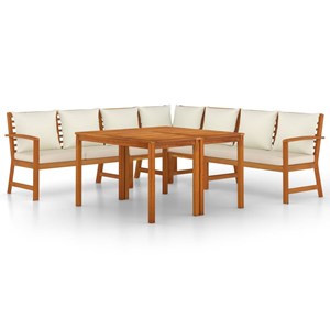 Maison exclusive - ensemble à manger de jardin coussins 7 pcs bois acacia