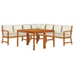 Maison exclusive - ensemble à manger de jardin coussins 7 pcs bois acacia