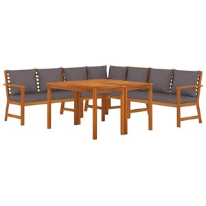 Maison exclusive - ensemble à manger de jardin coussins 7 pcs bois acacia
