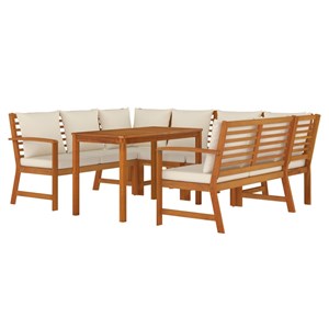 Maison exclusive - ensemble à manger de jardin coussins 7 pcs bois acacia