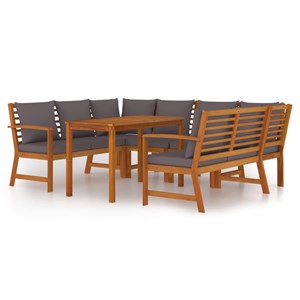 Maison exclusive - ensemble à manger de jardin coussins 7 pcs bois acacia
