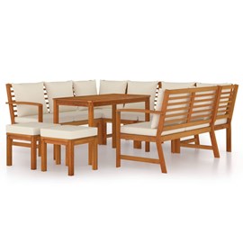 Maison exclusive - ensemble à manger de jardin coussins 9 pcs bois acacia